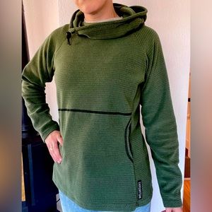 Melanzana Micro Grid Hoodie, green, size medium